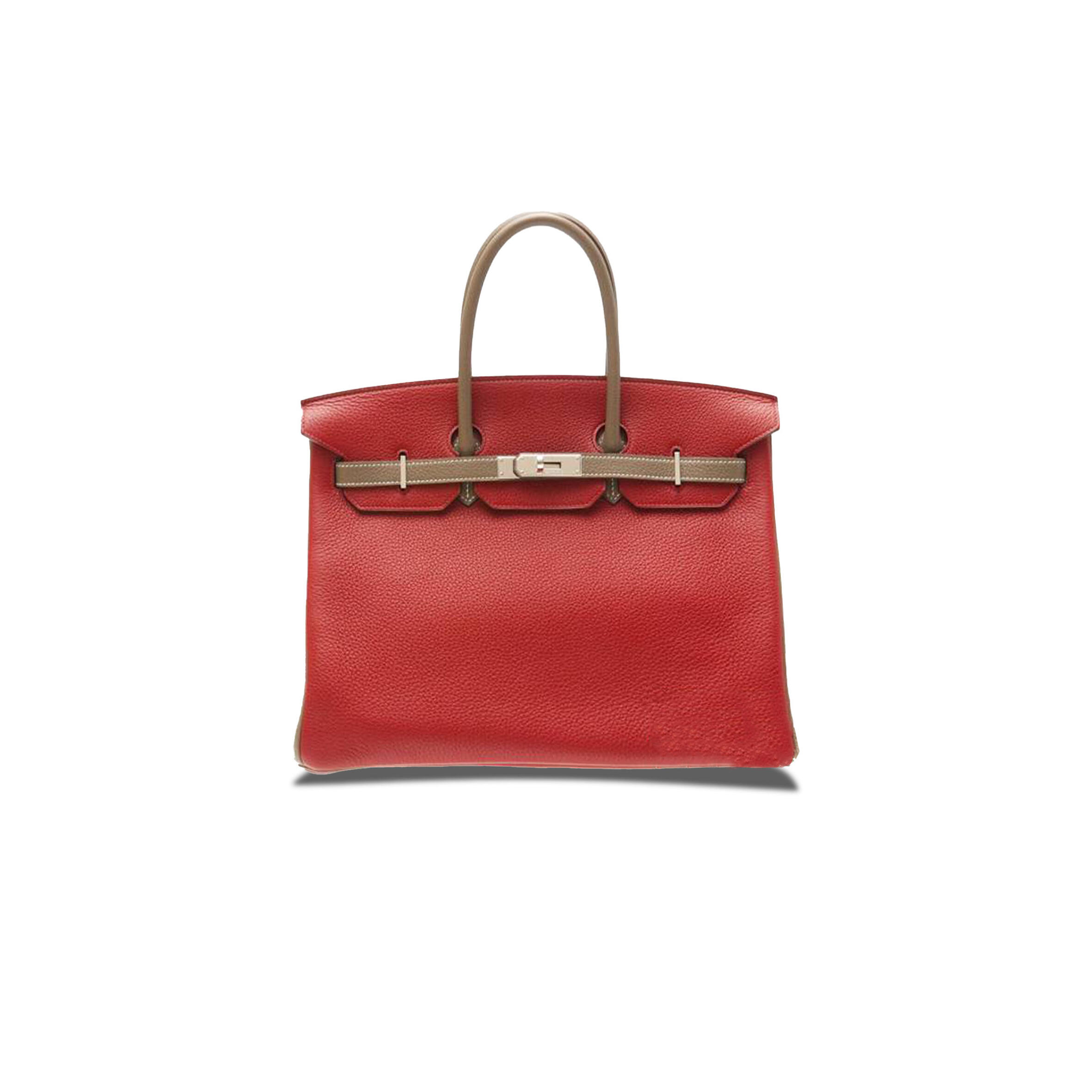 H**me5 BIRKIN 30 EPSOM CHINESE RED AND ELEPHANT GREY SILVER BUCKLE MSBK2201508 (30*23*15cm) Master Quality